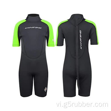 Trẻ em 3/2 mm trở lại Zip Short Sleevve Wetsuit